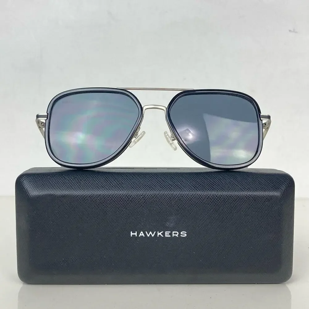 HAWKERS x BALR. Captain Limited Edition Stainless/Black Aviator Sunglasses